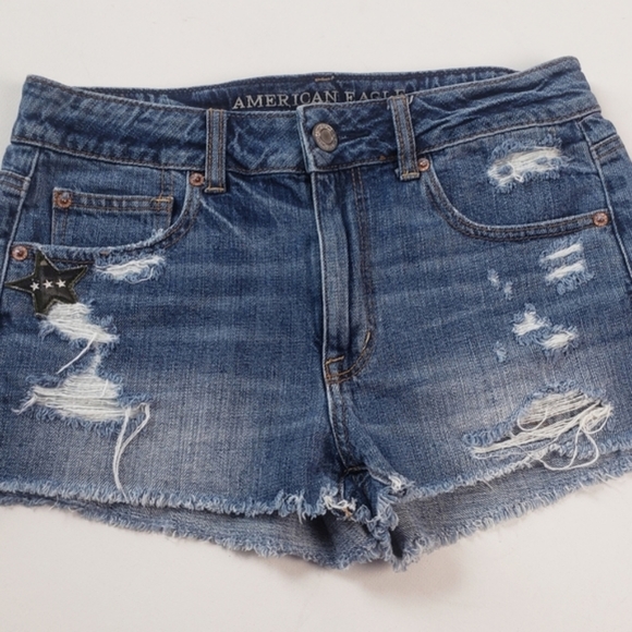 πHP American Eagle Patchwork Jean Shorts - Picture 2 of 9